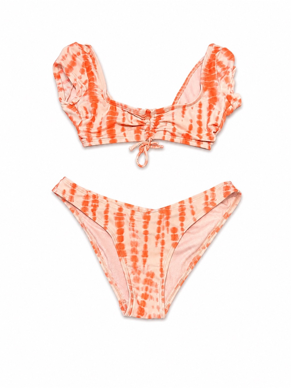 Target Orange Tie-Dye Puff-Sleeve Bikini